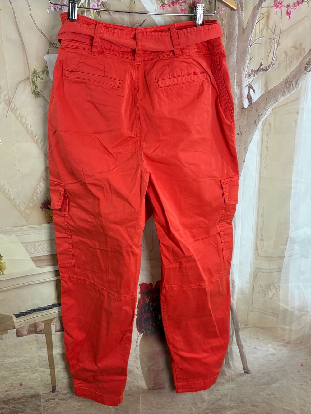 NEW Ralph Lauren Red Cargo Paperbag Waist Pants - Picture 5 of 8